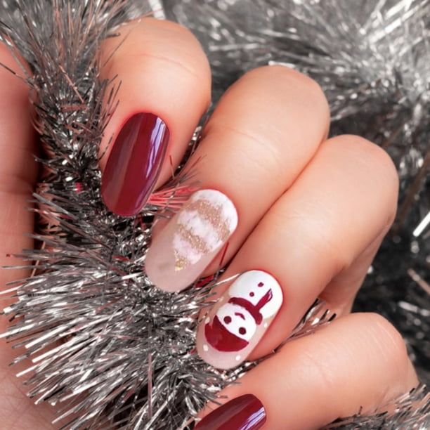 Sophisticated Snowman Swirl Nails — Cute Winter Nails