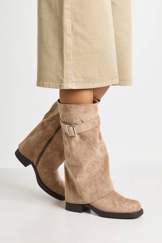 Taupe Suede Boots with Beige Midi Skirt Taupe Suede Boots with Beige Midi Skirt β Knee High Boots Outfits