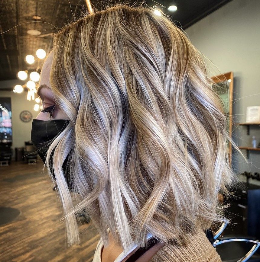 Fine Wavy Bob With Ash Lowlights — Lowlights for Blonde Hair