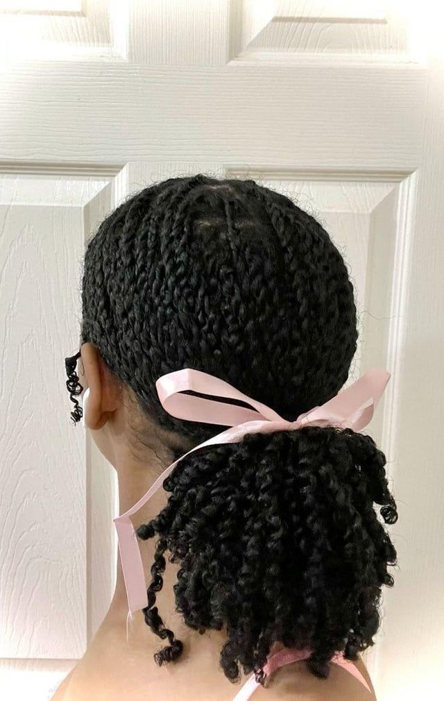 Twists Into High Ponytail With Ribbon Twists Into High Ponytail With Ribbon β Winter Twist Hairstyles
