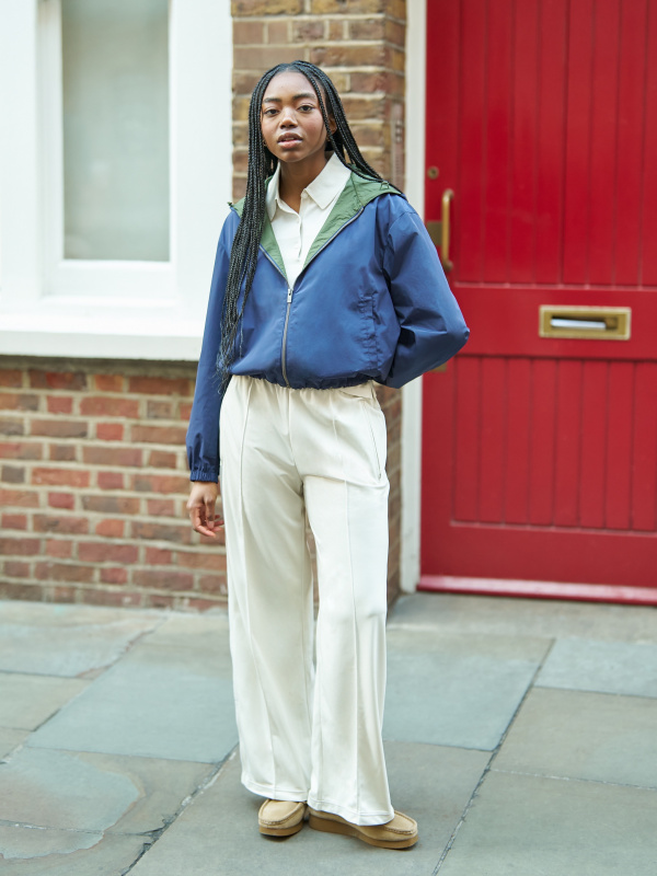 Layered Athleisure with Hooded Jacket and Wide-Leg Trousers Layered Athleisure with Hooded Jacket and Wide-Leg Trousers β Winter Athleisure Outfits
