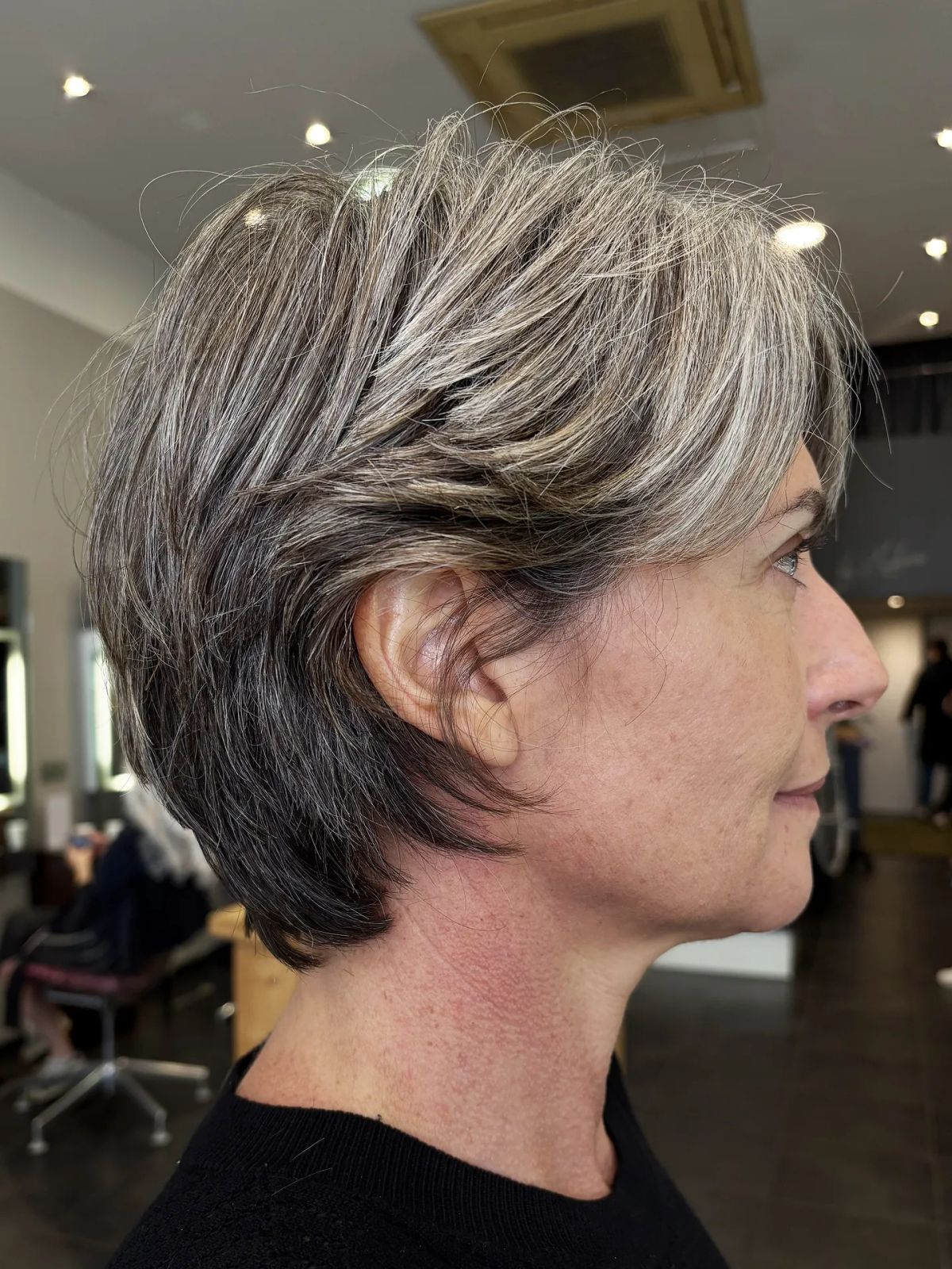 Ash Gray Textured Pixie Cut Ash Gray Textured Pixie Cut β Winter Haircuts for Gray Hair