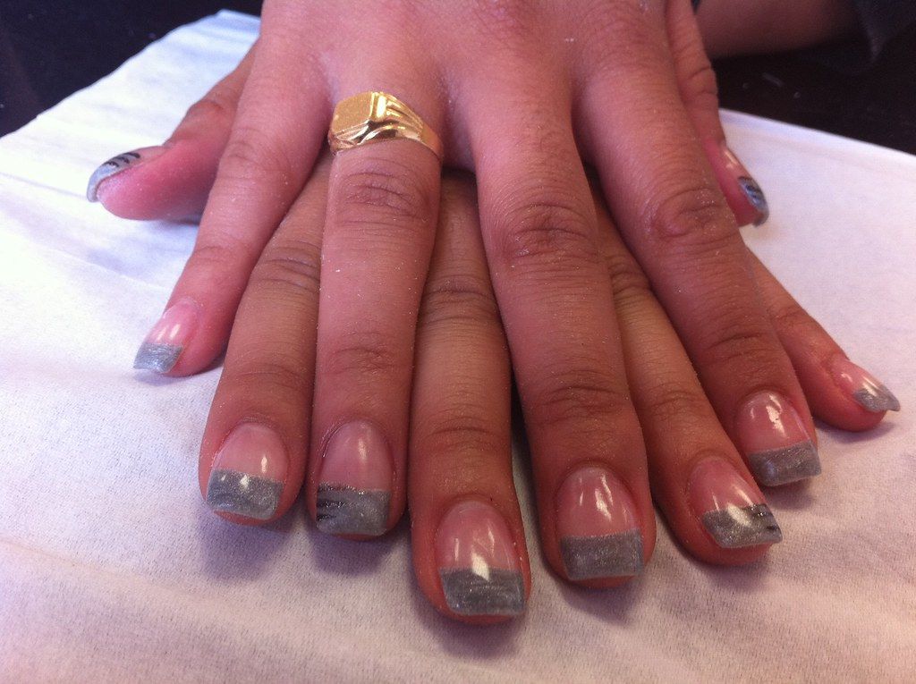 Subtle Gray French Tips — Winter Gray Nails