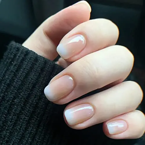 Butterfly Charm Glitter Stripe Nails — Short Winter Square Nails