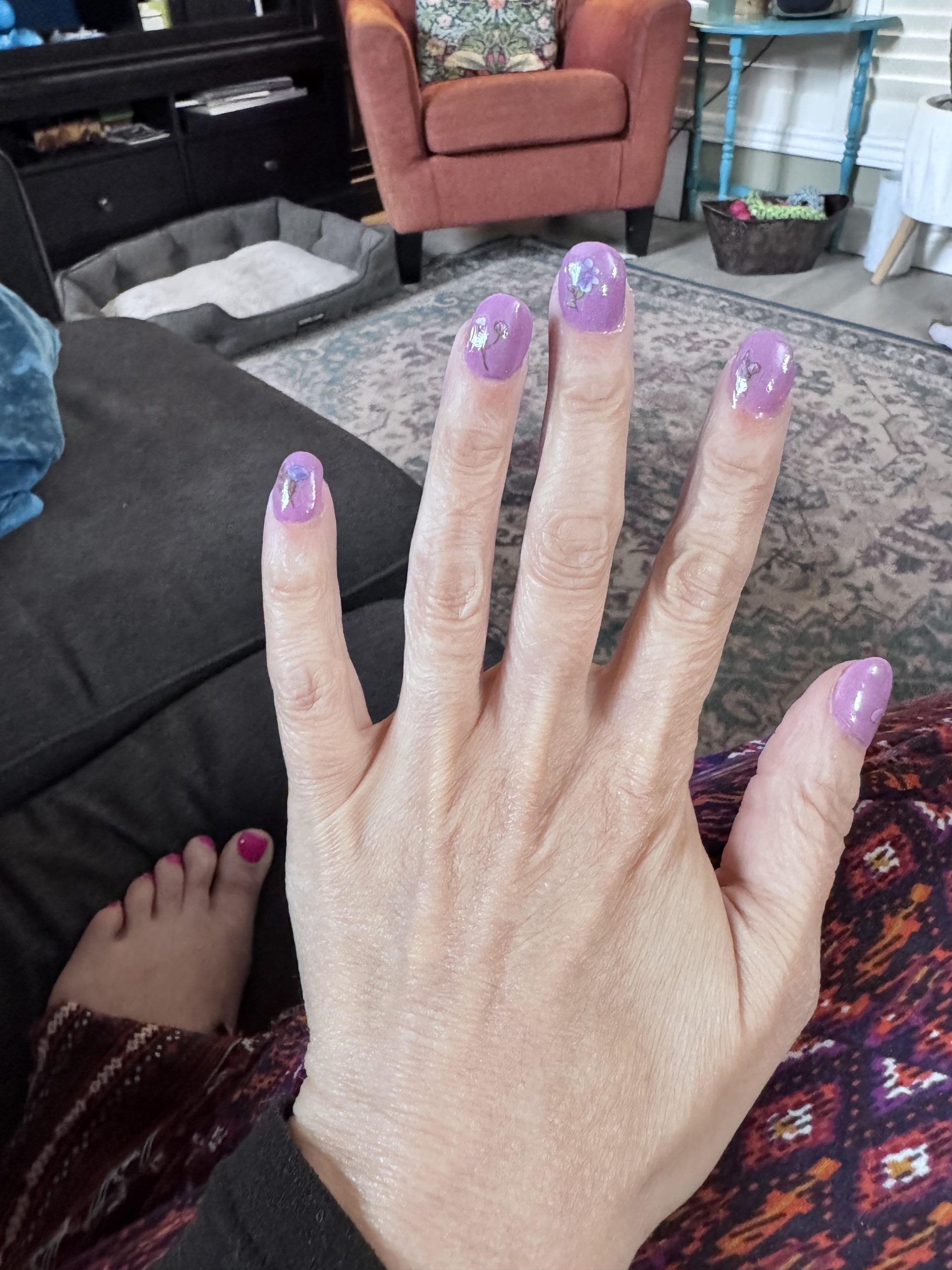 Shimmering Light Blue Medium Square Nails — Winter Dip Powder Nails