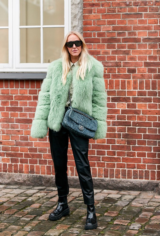Statement Outerwear with Black Leather Pants — Leather Pants Outfits