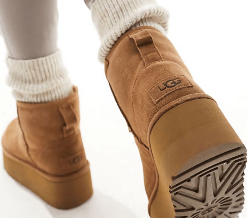 Tan Platform Uggs with Ribbed Leg Warmers — Ugg Boots Outfits
