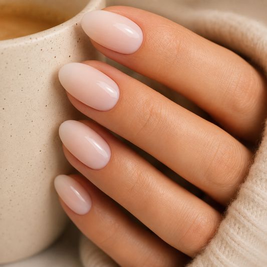 Sheer Milky Pink Glossy Short Oval Sheer Milky Pink Glossy Short Oval β Short Winter Oval Nails