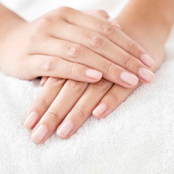 Pale Pink Opaque Glossy Medium Square Nails — Winter Nail Colors for Pale Skin