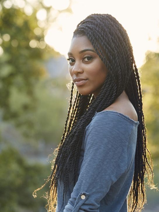 Thick Coily Twisted Braids — Winter Hairstyles for Long Hair