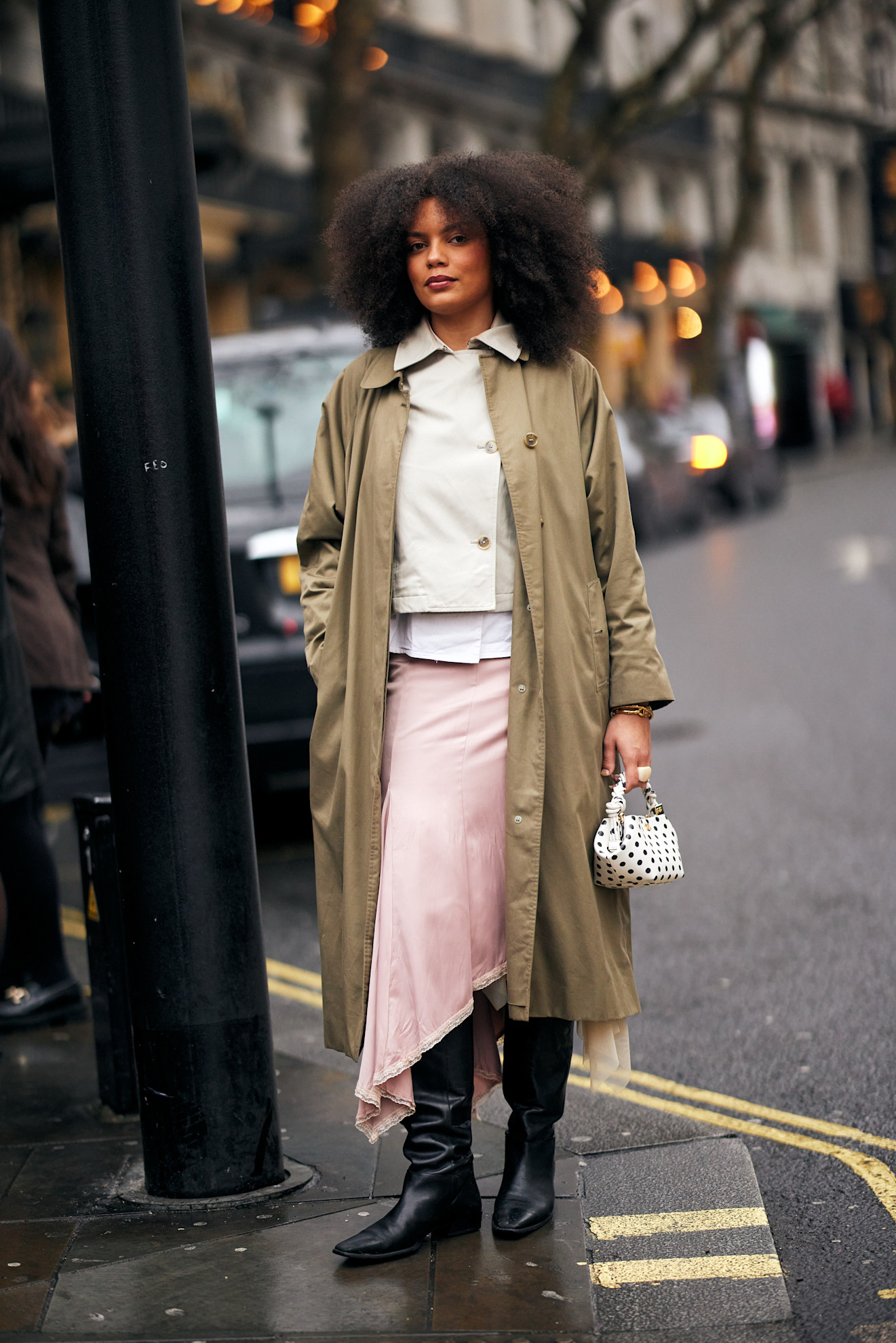 Layered Khaki Trench Over Feminine Midi Skirt Layered Khaki Trench Over Feminine Midi Skirt β London Winter Outfits