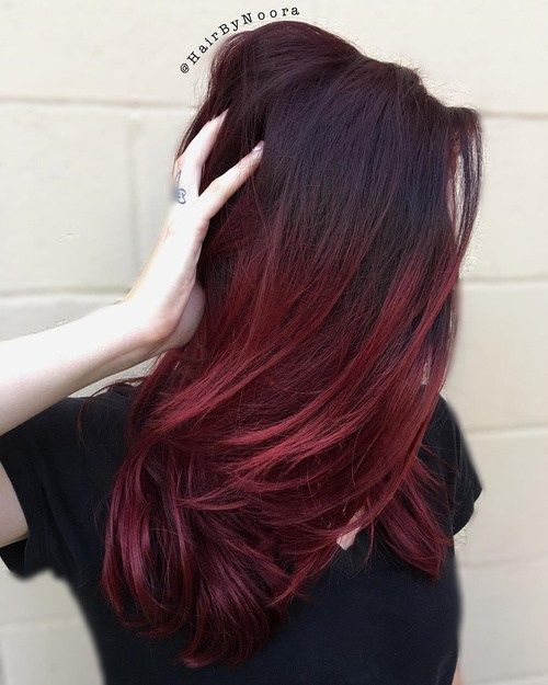 Dark Brown To Deep Red Ombre Visual Idea — Dark Winter Hair Colors
