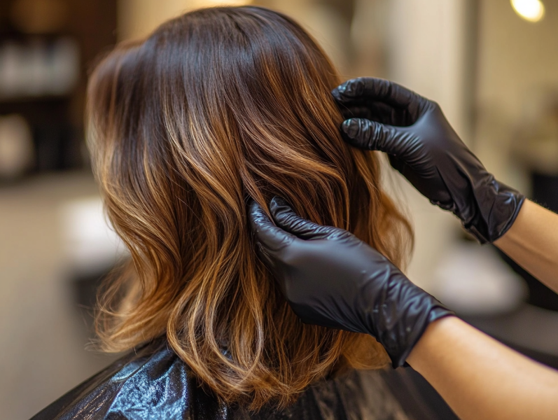 Collarbone Ash Brown Lob With Balayage — Ash Brown Hair