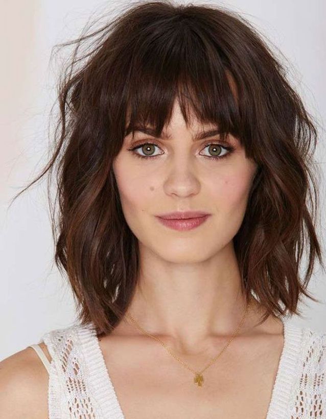 Collarbone Lob With Soft Full Bangs — Winter Haircuts with Bangs