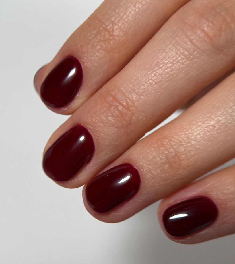 Sophisticated Short Oval Cherry Sophisticated Short Oval Cherry β Black Cherry Nails