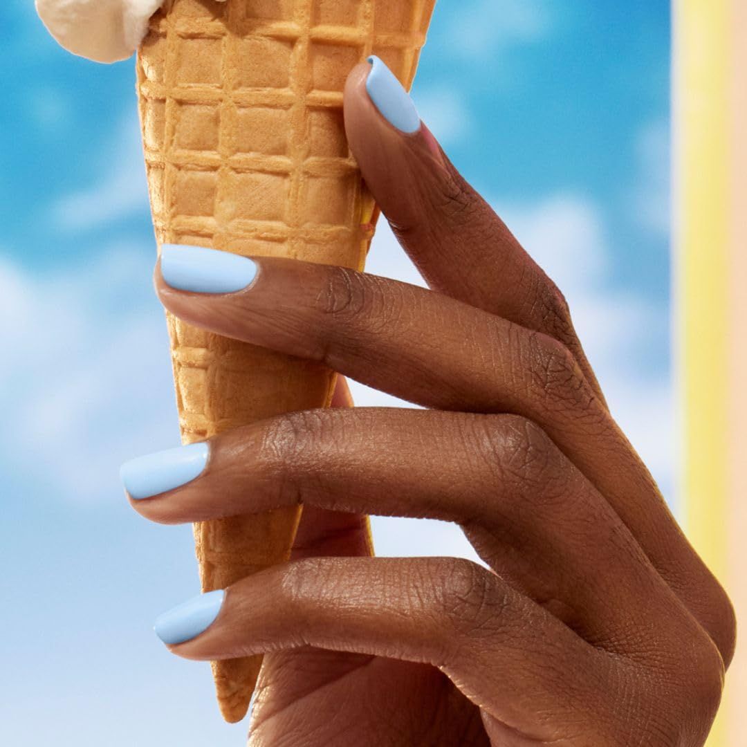 One Hand Holding Ice Cream Cone Pastel Blue Glossy Short Square Nails One Hand Holding Ice Cream Cone Pastel Blue Glossy Short Square Nails β Icy Blue Nails