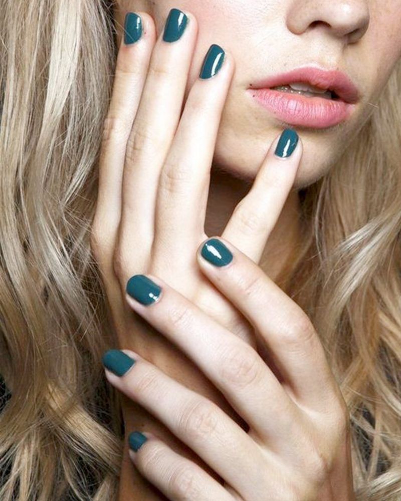 Opaque Emerald French Tips — Emerald Green Nails
