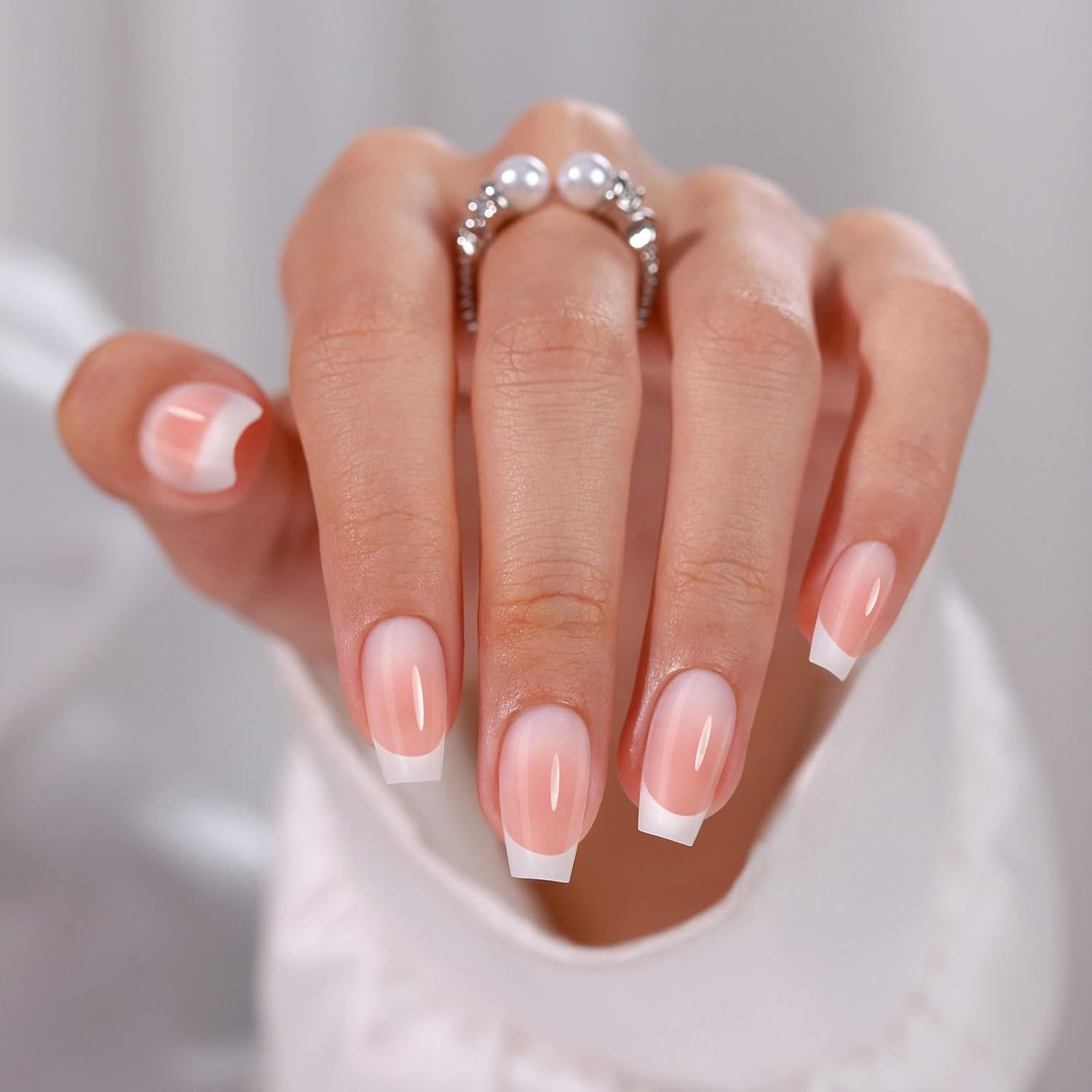 Classic French Short Coffin Nails Classic French Short Coffin Nails β Short Winter Coffin Nails