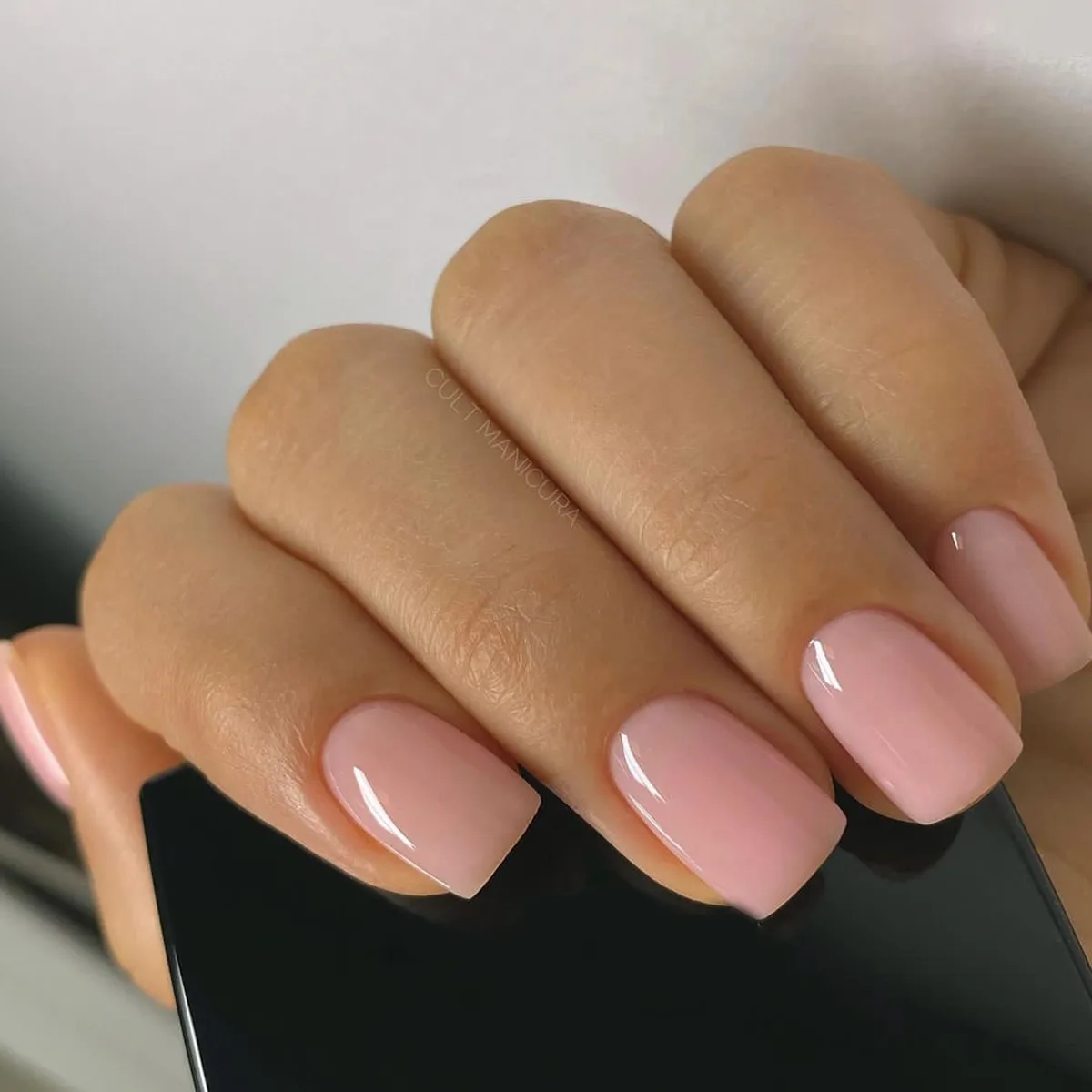 Opaque Soft Pink High Gloss Nails Opaque Soft Pink High Gloss Nails β Short Winter Gel Nails