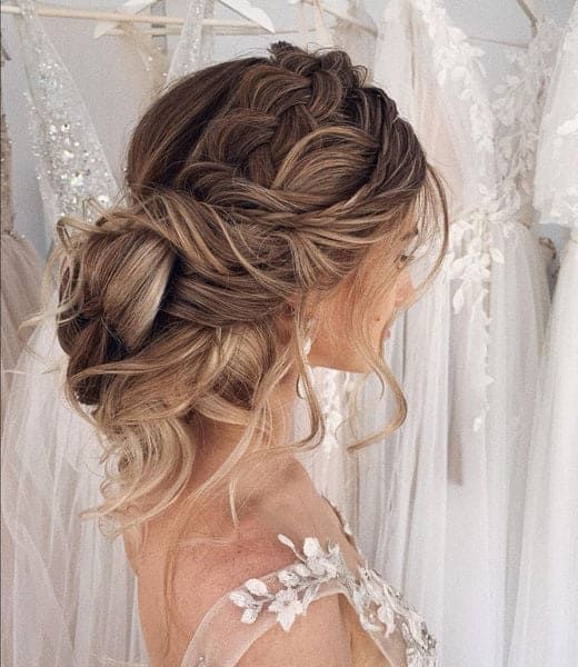 Ash Blonde Textured Updo with Tendrils — Winter Wedding Hairstyles