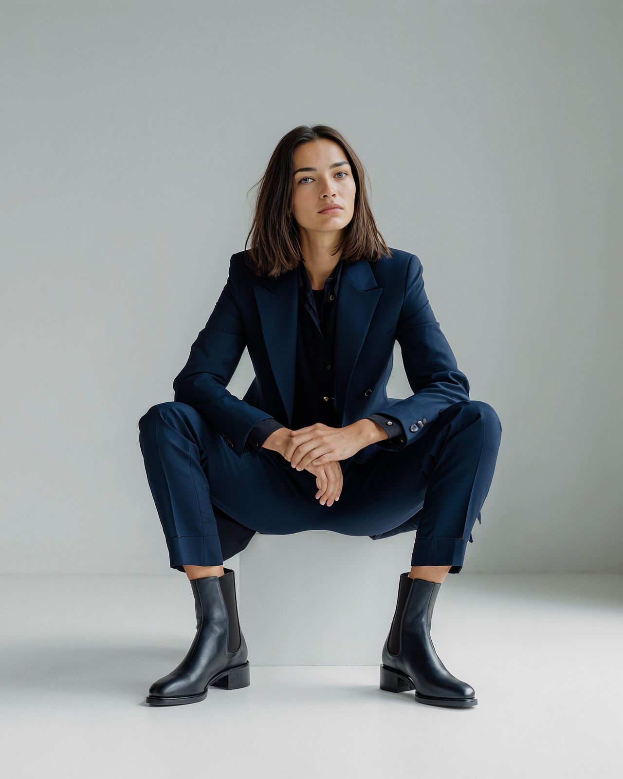 Modern Power Dressing: Chelsea Boots with Navy Suit Modern Power Dressing: Chelsea Boots with Navy Suit β Chelsea Boots Outfits