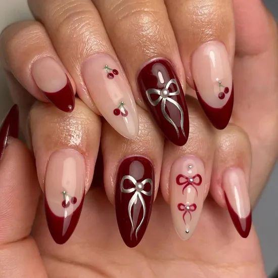 Glossy Visual Idea Glossy Visual Idea β Cherry Red Christmas Nails 2026