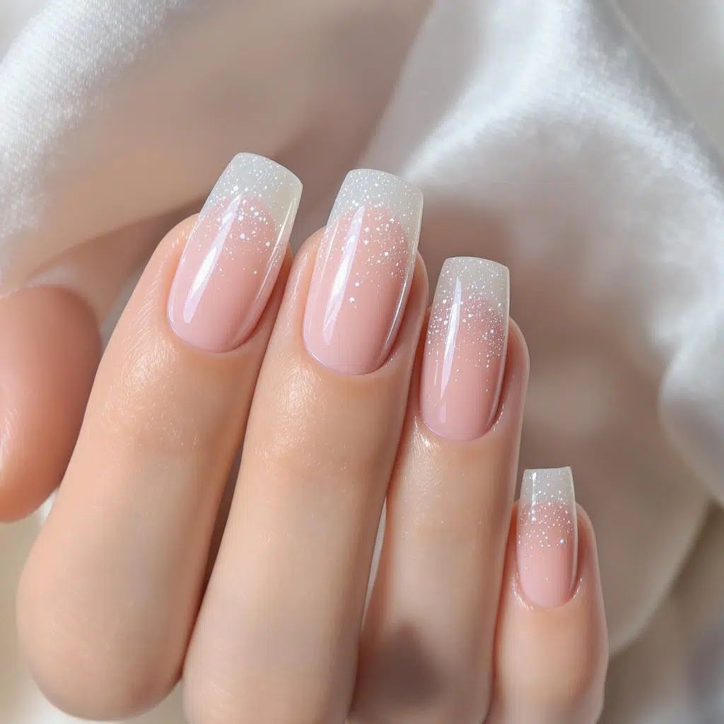 Glossy With Fine Glitter Visual Idea Glossy With Fine Glitter Visual Idea β Short Winter Nails