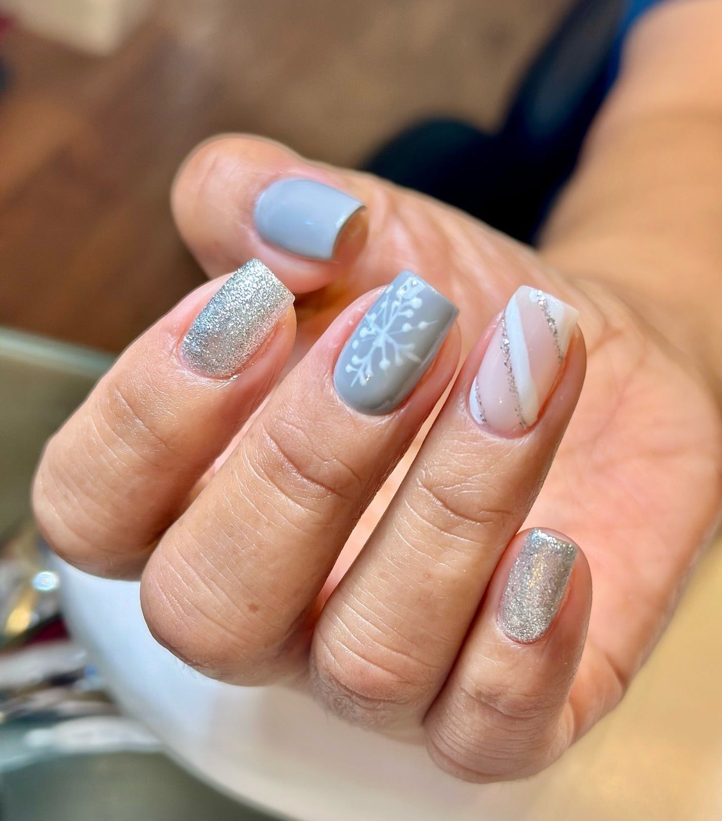 Sheer White Red Star French Tips — Cute Winter Nails