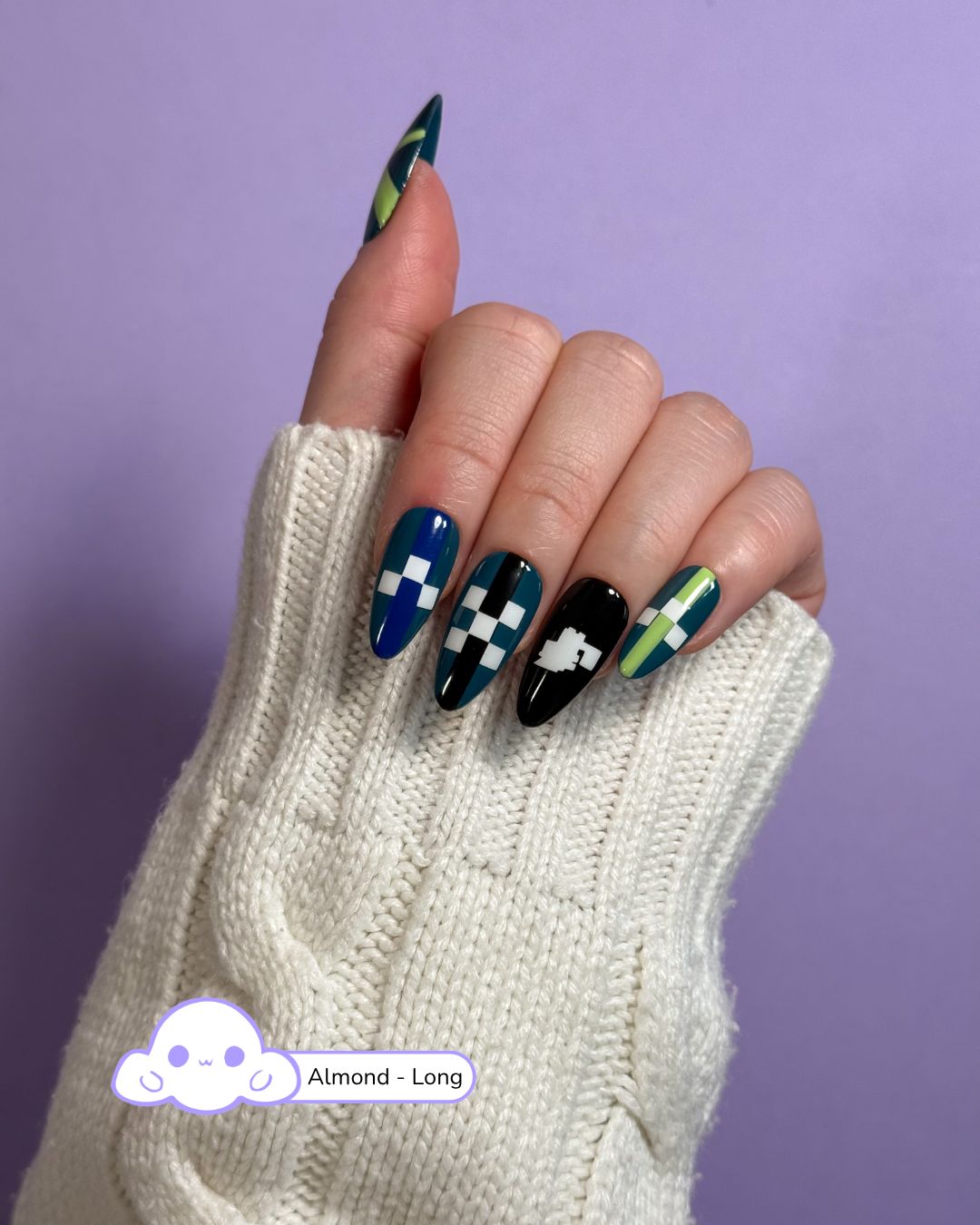 Deep Green Blue Black White Lime Green Visual Idea Deep Green Blue Black White Lime Green Visual Idea β Baddie Winter Nails