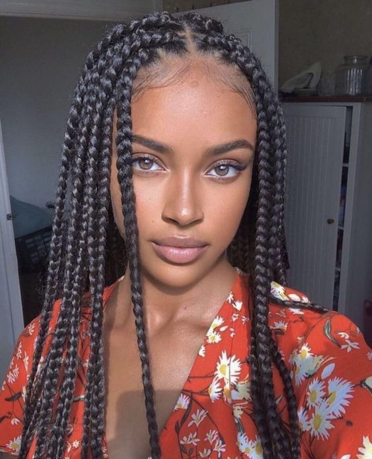 Cornrows to Thick Shoulder-Length Braids — Winter Braided Hairstyles