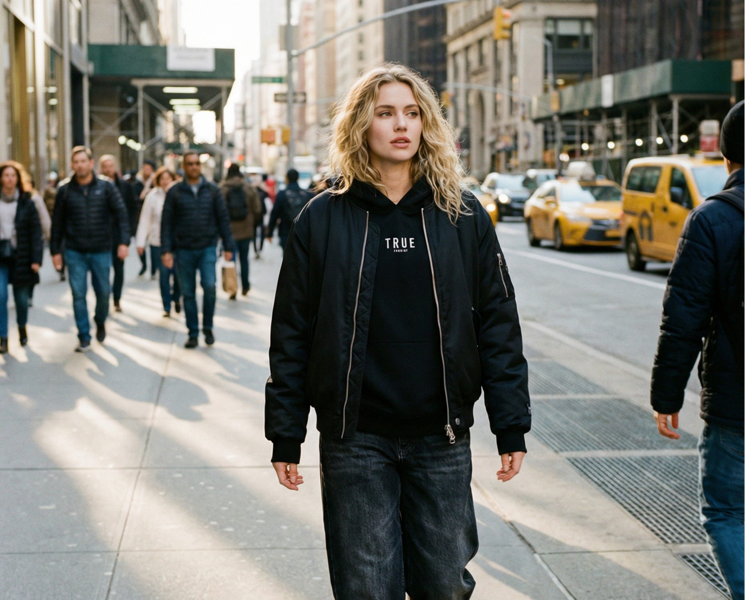 Classic Black Bomber and Hoodie Combination Classic Black Bomber and Hoodie Combination β Winter Streetwear Outfits