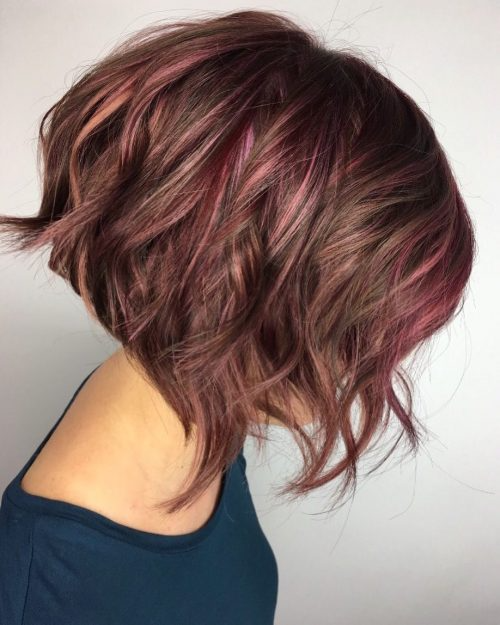 Mahogany With Pink and Copper Highlights — Mahogany Hair Color