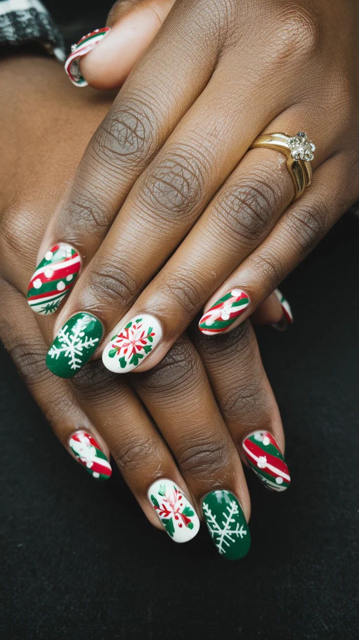 Christmas Visual Idea — Christmas Nails for Dark Skin 2026