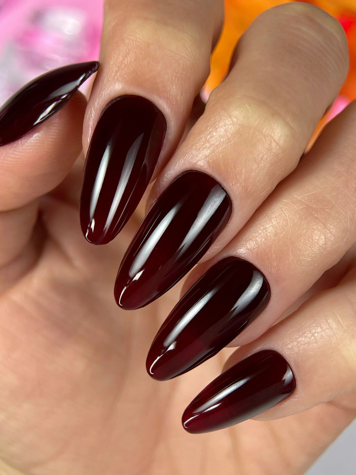Luxurious Deep Burgundy Stilettos Luxurious Deep Burgundy Stilettos β Black Cherry Nails