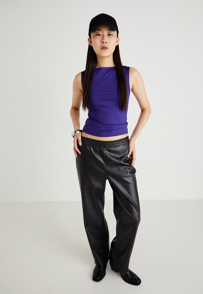 Royal Purple Top with Faux Leather Trousers — Royal Purple Outfits