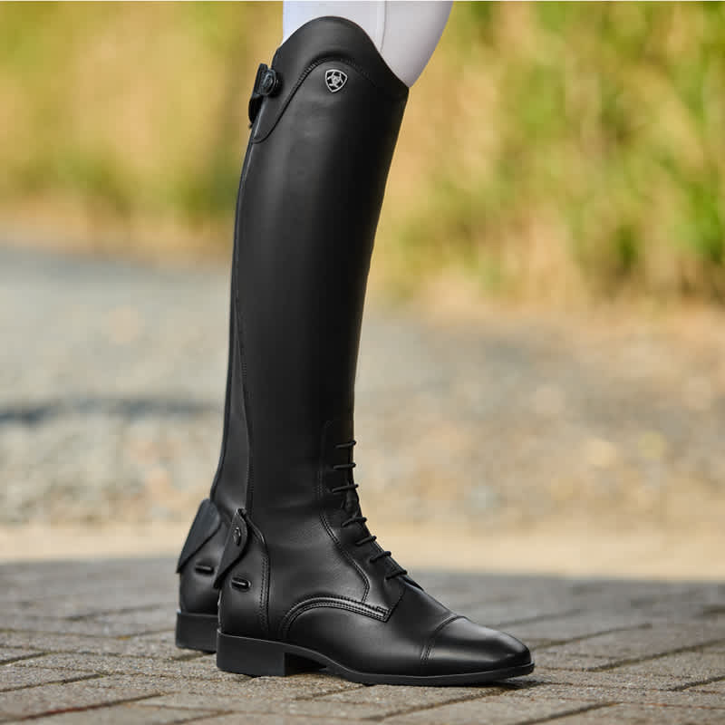Equestrian Precision: Laced Riding Boots with White Breeches Equestrian Precision: Laced Riding Boots with White Breeches โ Riding Boots Outfits