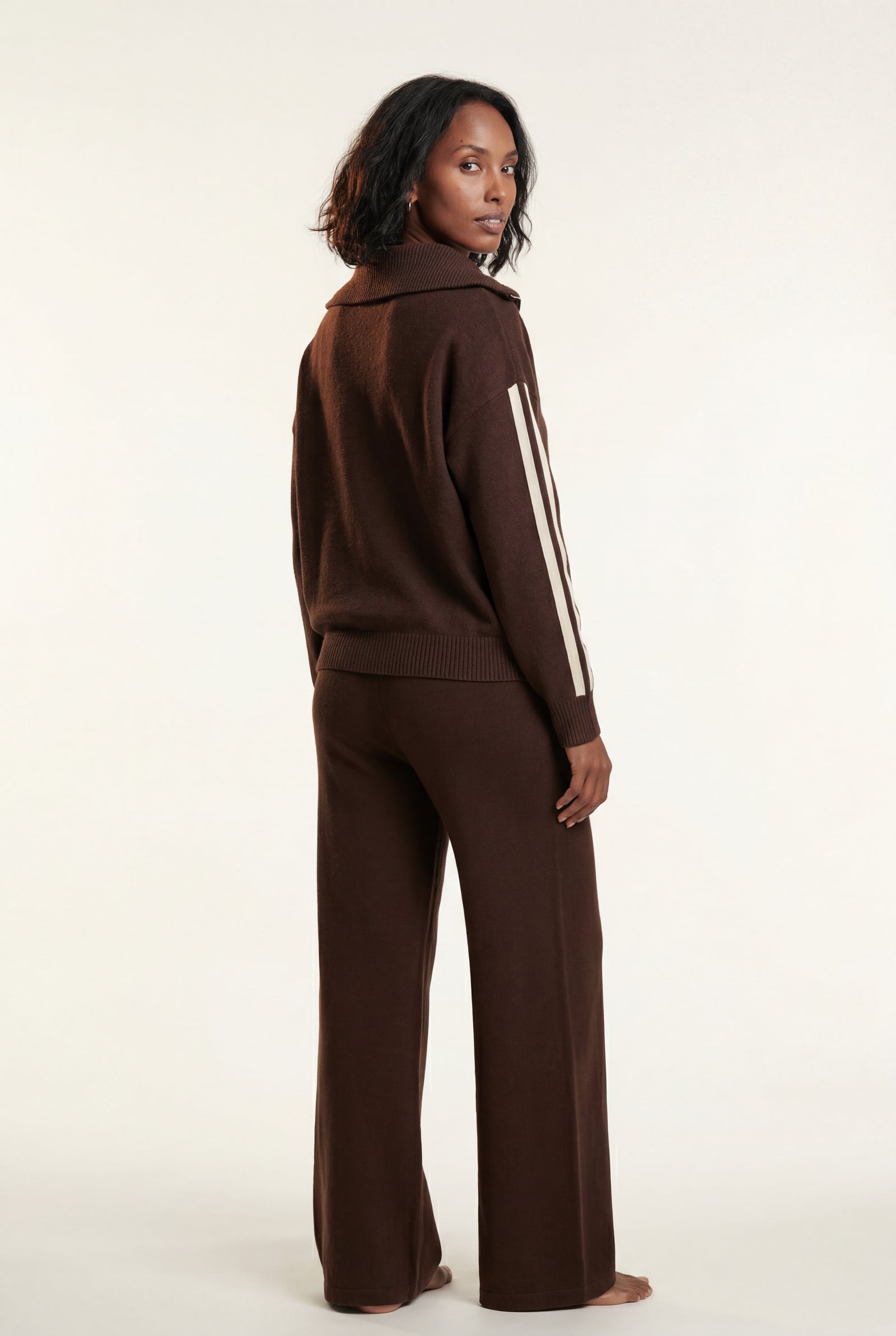 Relaxed Deep Brown Knit Set for Loungewear Relaxed Deep Brown Knit Set for Loungewear β Chocolate Brown Outfits