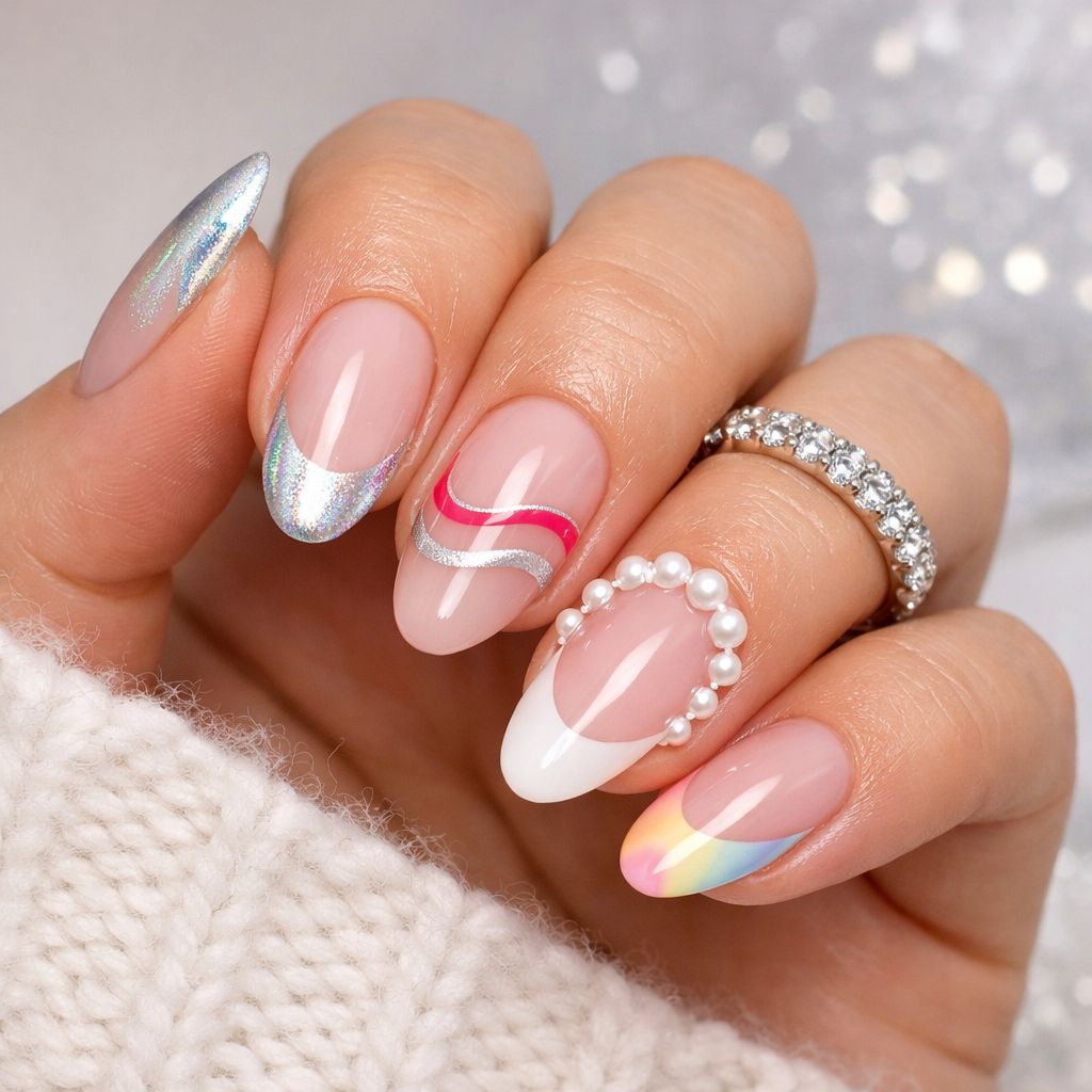 Festive Visual Idea Festive Visual Idea β New Years French Tip Nails 2027