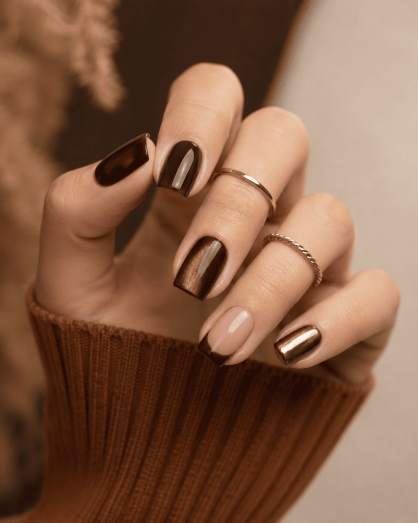 Autumn Visual Idea Autumn Visual Idea β Chocolate Brown Nails