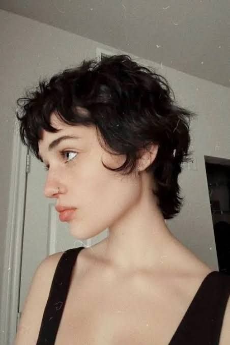 Wavy Dark Brown Pixie With Textured Layers Wavy Dark Brown Pixie With Textured Layers β Winter Pixie Haircuts