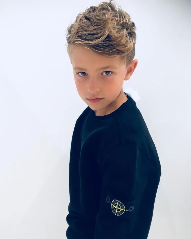Fade With Tousled Blonde Top Fade With Tousled Blonde Top β Winter Haircuts for Boys