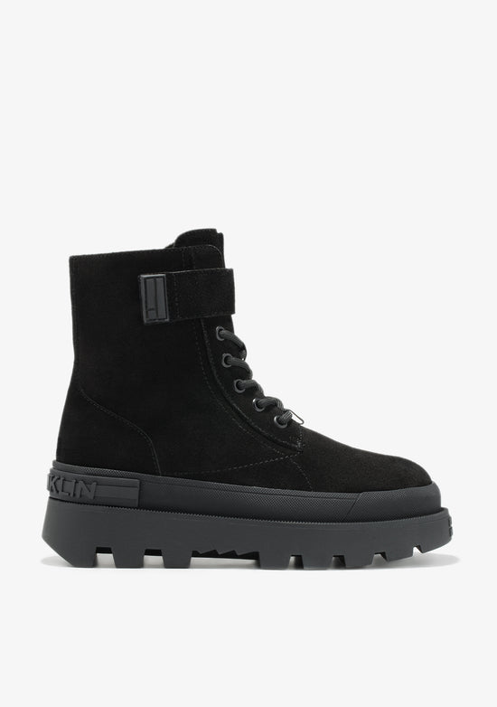 Suede Edge: Black Suede Combat Boots with Ankle Buckle and Chunky Platform Suede Edge: Black Suede Combat Boots with Ankle Buckle and Chunky Platform β Combat Boots Outfits