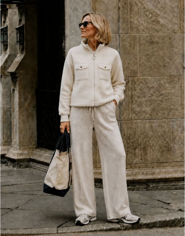 Coordinated Cream Knit Set for Petite Comfort Coordinated Cream Knit Set for Petite Comfort β Winter Outfits for Petite Women