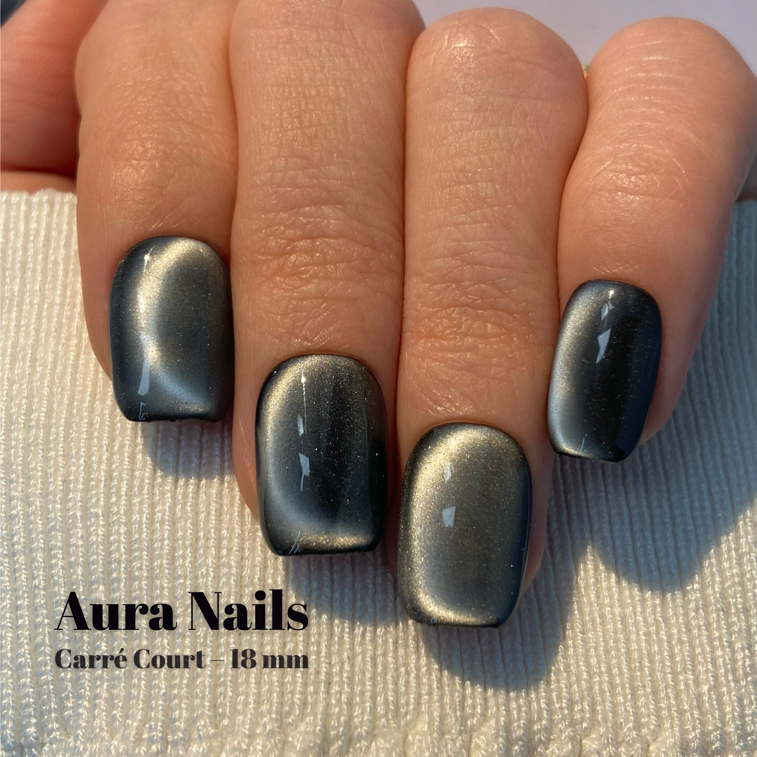 Metallic Grey Silver Undertone Cat Eye Metallic Grey Silver Undertone Cat Eye โ Winter Cat Eye Nails