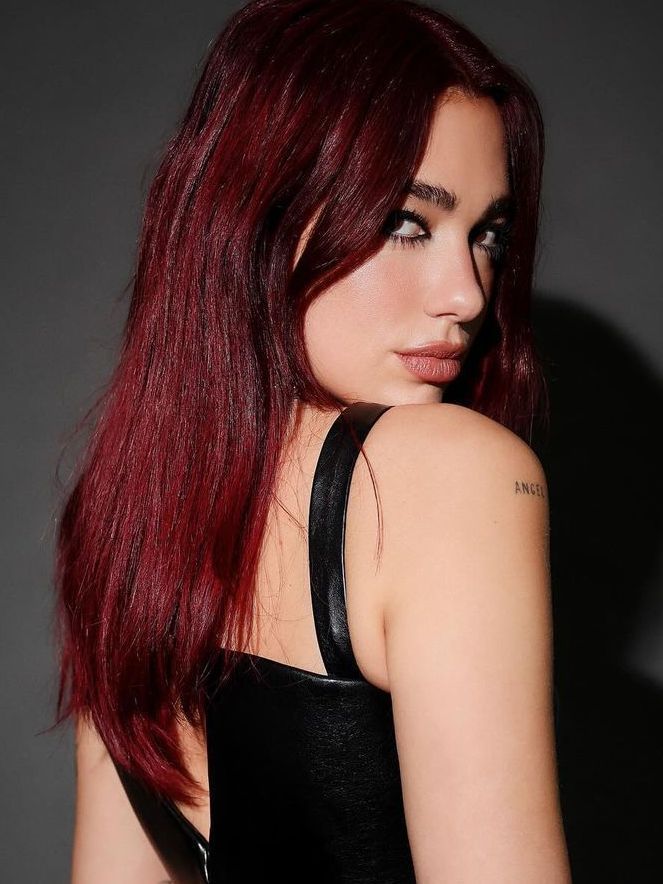 Vibrant Dark Red With Face-Framing Bangs — Dark Winter Hair Colors