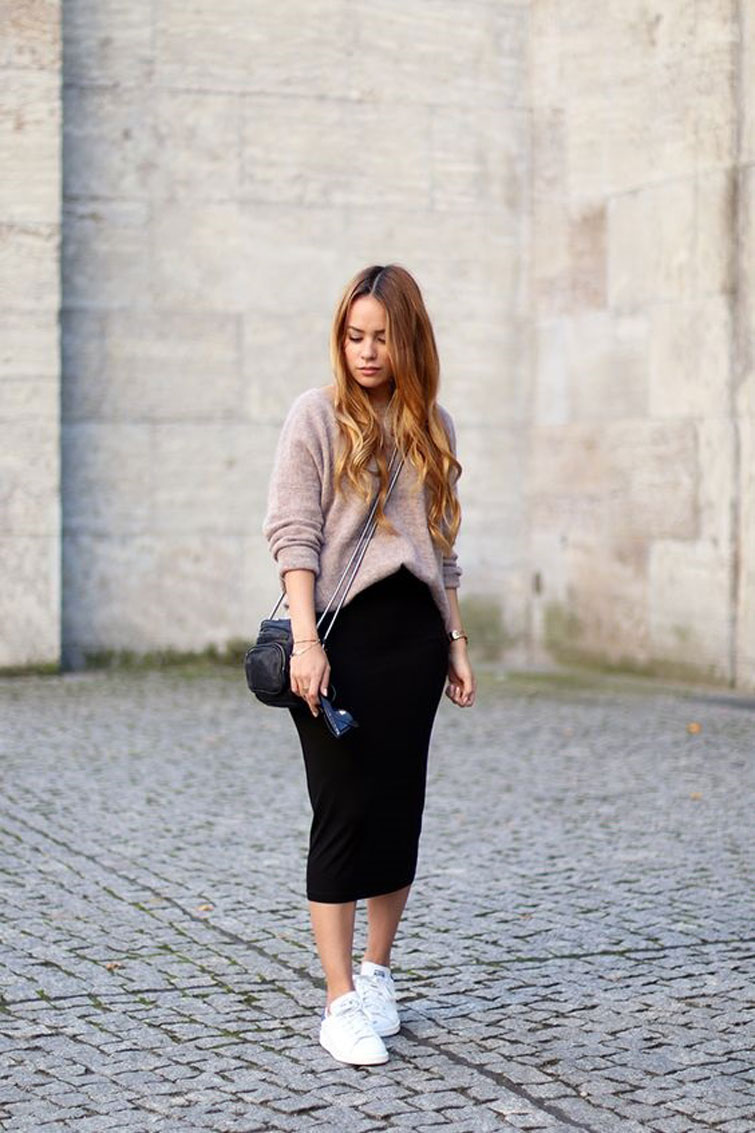 Classic Beige Coat and White Sneakers Ensemble Classic Beige Coat and White Sneakers Ensemble β Winter Outfits with Sneakers