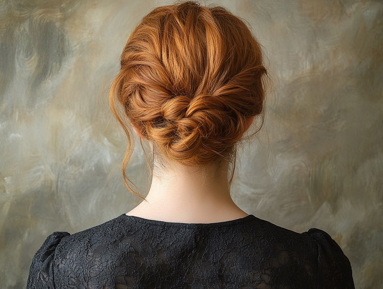 Voluminous Low Bun With Wavy Red Hair — Winter Date Night Hairstyles