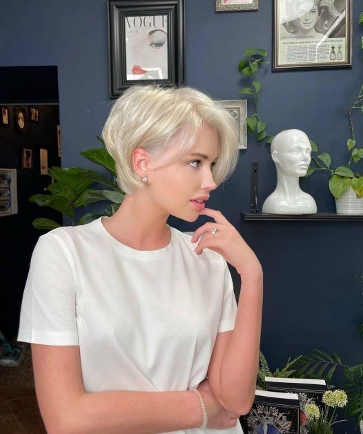 Ash Blonde Pixie With Swept Bangs — Winter Hairstyles for Thin Hair
