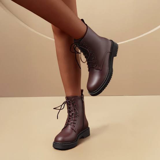 Rich Hue Style: Burgundy Leather Combat Boots with Side Zip Detail Rich Hue Style: Burgundy Leather Combat Boots with Side Zip Detail β Combat Boots Outfits