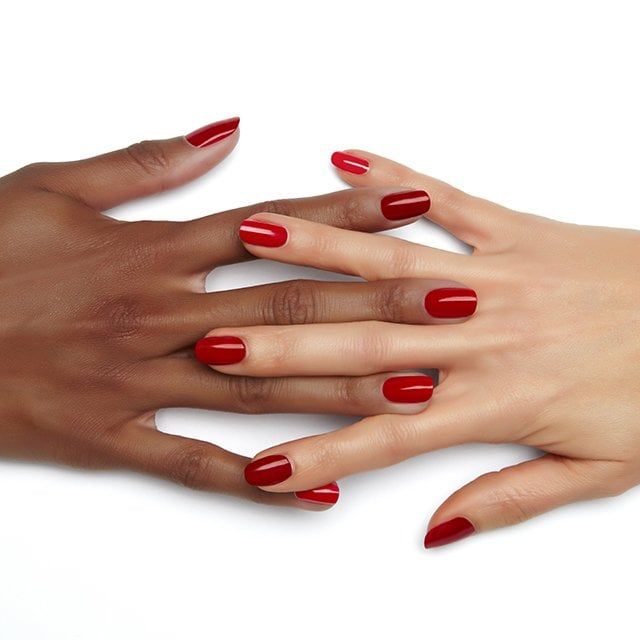 Cool Toned Deep Red Oval Nails Cool Toned Deep Red Oval Nails β Winter Nail Colors for Dark Skin